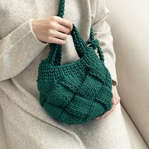 울클럽 위브 버킷백 DIY패키지 + 코바늘 10호 + 대바늘 6mm + 부자재, 520포레스트그린(실).코바늘10호.대바늘6mm.부자재