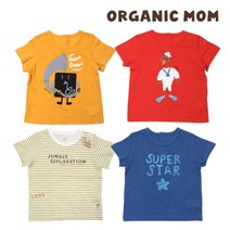 오가닉맘 오가닉맘 오가닉맘 유아 남아 반소티셔츠 4종 택(MDM6TS_OR)