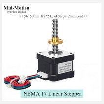 스테퍼모터 선형 스테퍼 모터 NEMA 17 리드 스크류가있는 50100mm Tr8 * 2 m 피치, [02] 70mm Tr82