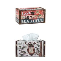 비에이스 우드 티슈케이스 2개/화장지 휴지 각티슈 커버/빈티지 인테리어 소품, 07.비 와이즈, 01.뷰티풀