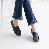 230-260mm 천연 소가죽 여성 빅 사이즈 볼넓은 발큰 로퍼 신발 슈즈