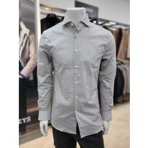 [TNGT] 그레이 세미와이드카라 면스판 스트라이프 드레스셔츠 TGSH0F403