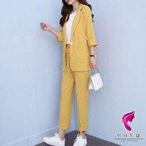 이니드 여성빅사이즈 밴딩9부 정장투피스세트 TR075