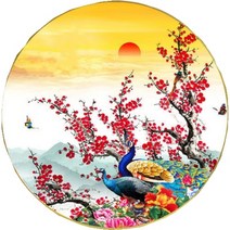 FUYUXIN 매화 꽃 공작 모란꽃 보석십자수 전체수 DIY/세트 220530721, 직경110cm, 원형비즈