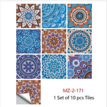 벽 바닥타일 10 개/대 만다라 Style 크리스탈 Hard 타일 세라믹 스티커 주방 옷장 홈 Decor Art 껍질 & 스틱 데칼보다 reballing bga, 84.MZ-2-171 - 20cmX20cmX10pcs