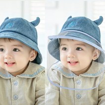 도깨비 유아 골덴 버킷햇 +쉴드 마스크 아기 겨울모자 니트 벙거지 페이스 방한 신생아 비말차단 방역 스트랩 선캡