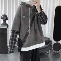 우일신 클래스 남자 레이어드 후드 티셔츠