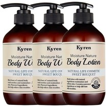 키렌 모이스처 네이처 바디워시2개+바디로션1개 스위트부케향 500ml, 1세트