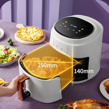 미니튀김기 가정용 소형 캠핑용 가정용 전기 에어 프라이어 JD689B 110V-220V 4 색 8L 대용량 터치 타입 14, 03 green_02 EU