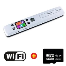 북스캐너 북스캔 책스캔 셀프북스캔 휴대용 A4 스캐너 Iscan WiFi 1050 인치 당 점 JPG/PDF 사진 이미지 책, 06 Wifi 32G SD Card