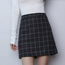 지고트 체크 밴딩 미니 스커트