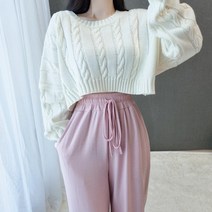 쥬옐 꽈배기 크롭 파스텔 니트 5컬러