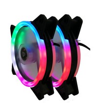수냉쿨러 컴퓨터쿨러 cpu쿨러 컴퓨터 팬 2 개 120mm cpu LED pc 11 블레이드 4 색 또는 5 워터 쿨러 더블, 01 2pcs  5color