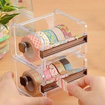 투명 마스킹 테이프 커터기 보관 마테 보관함 커터 디스펜서 종이 소분 거치대 홀더 마테컷 컷팅기 다꾸 케이스 마태 테잎 정리 박스