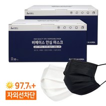 국산 일회용 덴탈마스크 비에이스, 대형 블랙(100매)