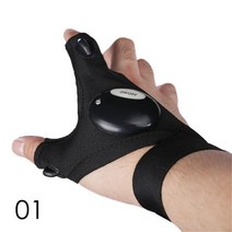 구조 장갑 작업용 택배 작업 새로운 블랙 야외 낚시 매직 스트랩 핑거리스 손전등 토치, 01 Right Hand