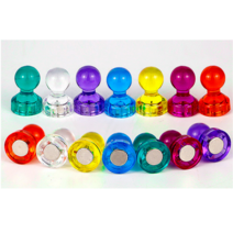 15mm x 7P 네오디움 컬러 장구 자석 칠판
