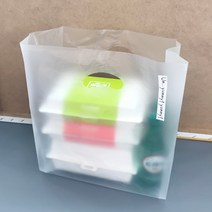 [소행섬] 무지 HD 비닐 쇼핑백 R형 (반투명 비닐봉투 선물용 테이크아웃 쇼핑 답례품포장), 2000매입, R35