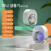 Apnoo 미니 USB 에어쿨러 냉풍기 사무실 에어쿨러 얼음선풍기, 흰색