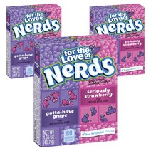 네슬레 포 더 러브 오브 너드 타이니 탠지 크런치 캔디 그레이프 + 스트로베리, 3개, 46.7g