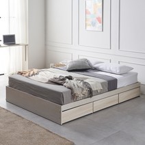 동서가구 이즈 카이 헤드리스 수납 침대 + 파워본넬 매트리스포함 슈퍼싱글 / 퀸, 워시