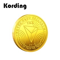 코딩 KD-91 가상화폐 기념주화 비트코인 이더리움 리플 도지코인 동전, 11. 트론, 골드