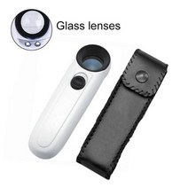 handheld 40x magnifier magnifying glass with 2 led light handheld magnifier loupe acrylic lens glass, c 유리 렌즈
