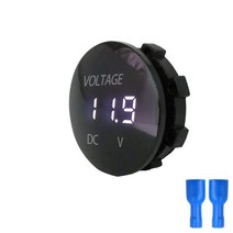 미니 라운드 방수 모터 보트 오토바이 DC5V-48V LED 패널 디지털 전압계 측정기, 하얀