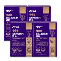 GNM 기억력 알티지오메가3 DHA 60캡슐 / 1일 EPA+DHA 1 000mg /비타민D 식물성캡슐, 60정, 840mg, 4개