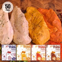 구구닭 헬스 닭가슴살 수비드 양념 저염 더부드러운 50팩 4가지맛, 오리지널 통살 수비드 100gX50팩, 50개