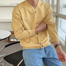 부드러운 고급 소프트울 남자 브이넥 단추 커플 두꺼운 니트 가디건