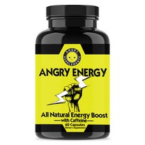 Angry S업plements Angry Energy Pills 모든 천연 체중 감소 부스터 w 카페인, 1병(60ct)