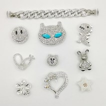 크록 자비츠 장식 악세사리 참 세트5/10pcs 새로운 브랜드 신발 매력 디자이너 악어 블라인드 라인 석 소