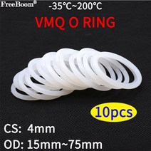 10pcs vmq 흰색 실리콘 o 링 개스킷 cs 4mm od 12 100mm 식품 등급 고무 절연 원형 o 모양 인감 o-링 실리콘 링, 외경 100mm 내경 92mm, 하얀, 4.0mm