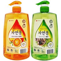자연퐁 주방세제 솔잎 + 오렌지 980ml, 1세트