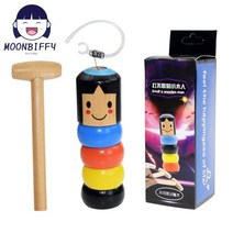 마술도구 1 pc 재미 있은 불멸의 Daruma 깨지지 않는 나무 남자 마술 트릭은 거리 무대 소품 재미있는 액세서리를 닫습니다