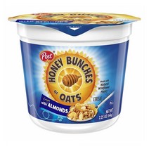 Post 포스트 허니번치즈 오브 오트 아몬드 컵시리얼 53gX60 Honey Bunches of Oats with Almonds Cereal, 60개, 53g