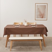 룰루홈 린넨 방수 식탁보 테이블보 (130x240), 8인 (130 x 240 cm), 브라운