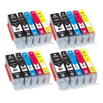 20pcs pgi550 xl 호환 canon cli 551 pgi 550 잉크 카트리지 pixma ip7250 ix6850 mg5550 mg5650 mg6450 mg6650 mx7, 4세트 20팩