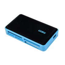 코시 USB 메모리 멀티 카드리더기 SD MiCROSD CF MS MS-M2 XD 호환 노트북 데스크탑 PC 추천, 블루, CR2019