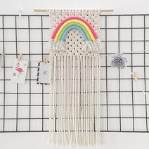 울트라패션 마크라메 핸드메이드 월행잉 드림캐쳐 테피스트리 인테리어 감성 소품 방꾸미기, A08_무지개걸린 롱 테슬
