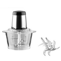 Modlauna 가정용 주방 대용량 다용도 전동 분쇄기 2L 스테인레 +유리, 스테인리스