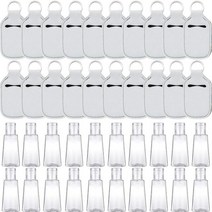 손소독제 플립 캡 병 키 체인 홀더 20 세트 빈 여행용 리필 용기 30ml 뚜껑 재사용 가능, 04 white_01 30ml