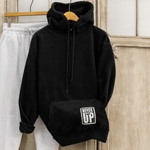 업라벨 라이트 기모 후리스 겨울 루즈핏 후드티 롱티