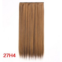 붙임머리 앞머리가발 Alileader 합성 클립 브라운 소프트 자연 5, 01 24 inches, 26 27h4