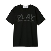 꼼데가르송 남성 로고 블랙 반팔티 AZ T188 051 1