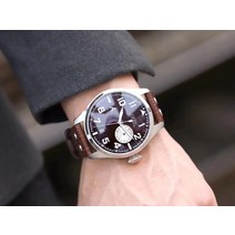 40대남자시계 남자 오토메틱 기계식 시계 조종사 갈색 가죽 파란색