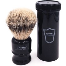 Parker Safety Razor 100 실버팁 여행용 면도 브러시 케이스 포함, 기본