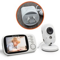 세로모니터 휴대용 서브 노트북 터치 보조 모니터 vb603 2.4g 무선 비디오 베이비 3.2 인치 lcd 2 웨이 오디오 토크 야간 감시 보안 카메라 베이비 시터, au 플러그