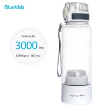 bluevida 새로운 스포츠 스타일 spe 앰프 pem 수소수 생성기 h2 최대 3000ppb 및 대용량 배터리 수소 물병, 검은색 키트 없음